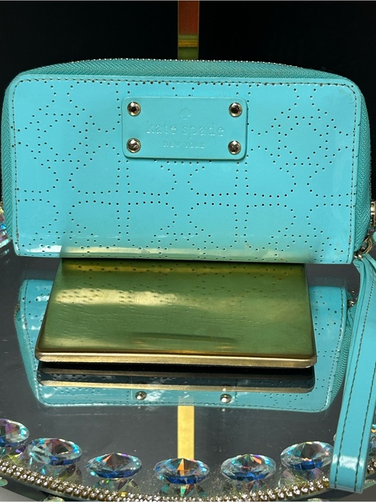 kate spade Handbags - kate spade Patent Leather Zip Wristlet Wallet - Turquoise Approx. 6.5 x 3.5